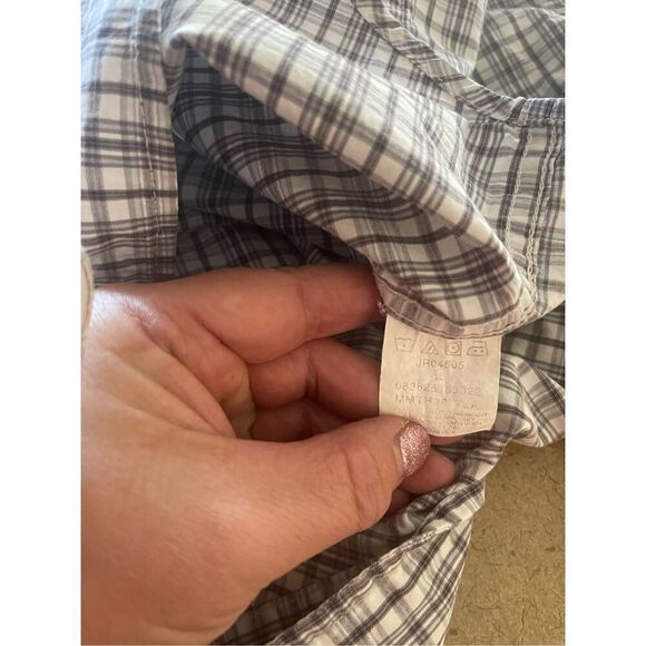 Wrangler Men's White & Gray Short Sleeve Plaid Button-Up Shirt Size L - Picture 8 of 11